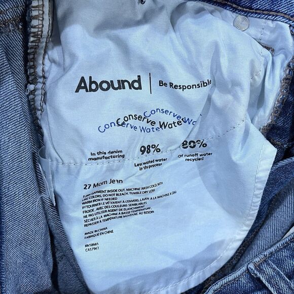 Abound‎ Mom Jeans 27 High Rise Exposed Button Fly Tapered Leg Denim Women's - Picture 9 of 10
